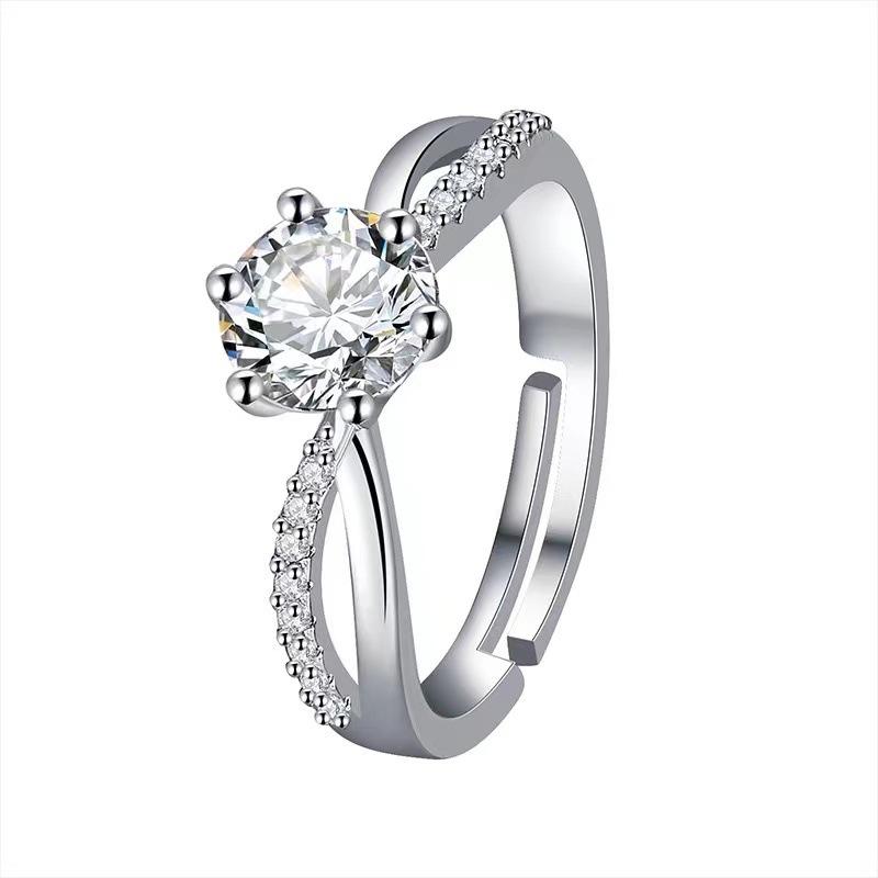 

925 Sterling Silver Ring 5A Zircon Classic for Women Man Wedding Jewelry Engagement Charm Party fashion Gift High Quality Ring resizable