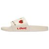 Pool Slide Leather Round Toe Slip-On Sandals Men Footwear White CAR01-CHA