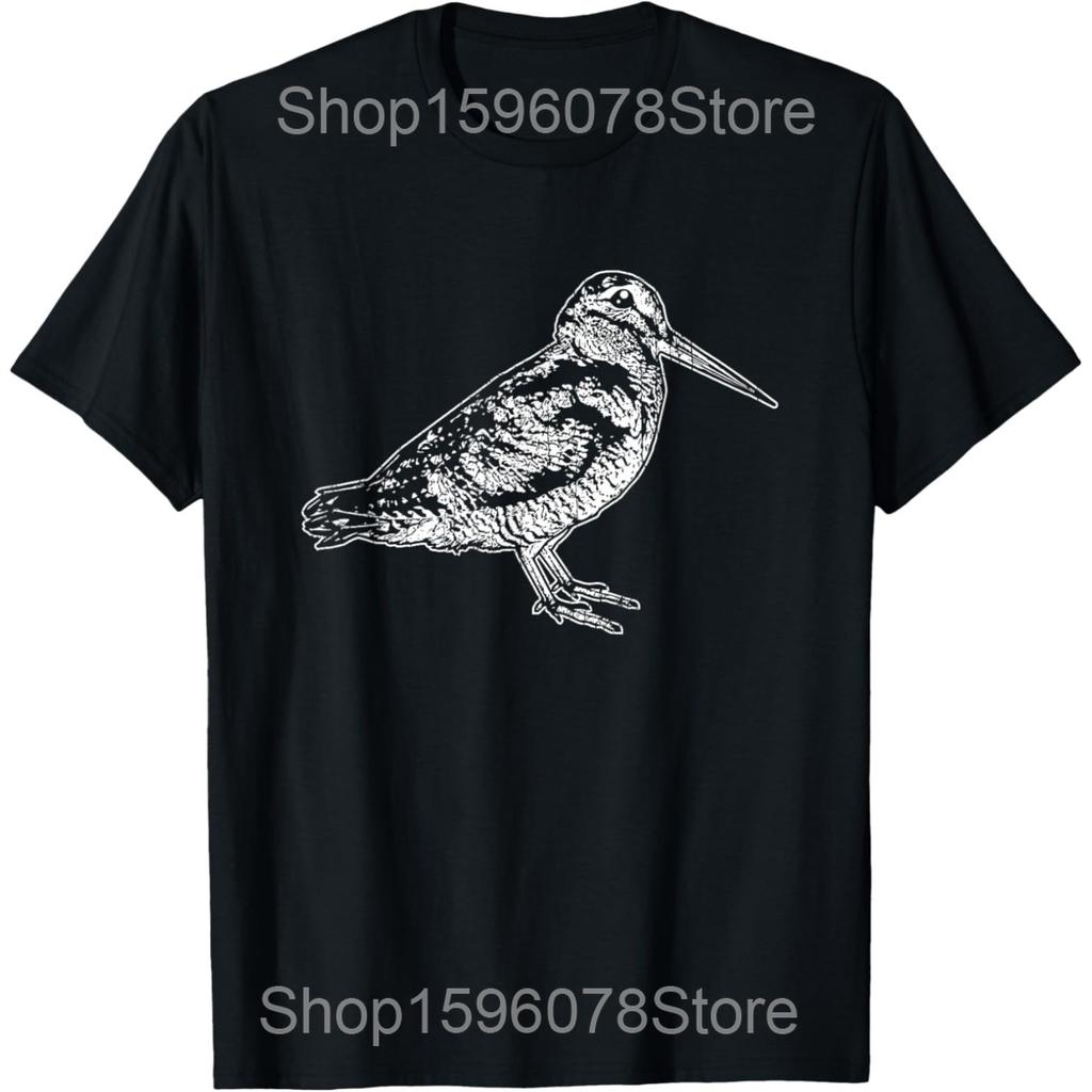 Woodcock Bird Vintage Sunset Woodcock Hunting T Shirts Men Women Pure Cotton Humor Tee Shirt Short Sleeve Unisex Loose Clothing