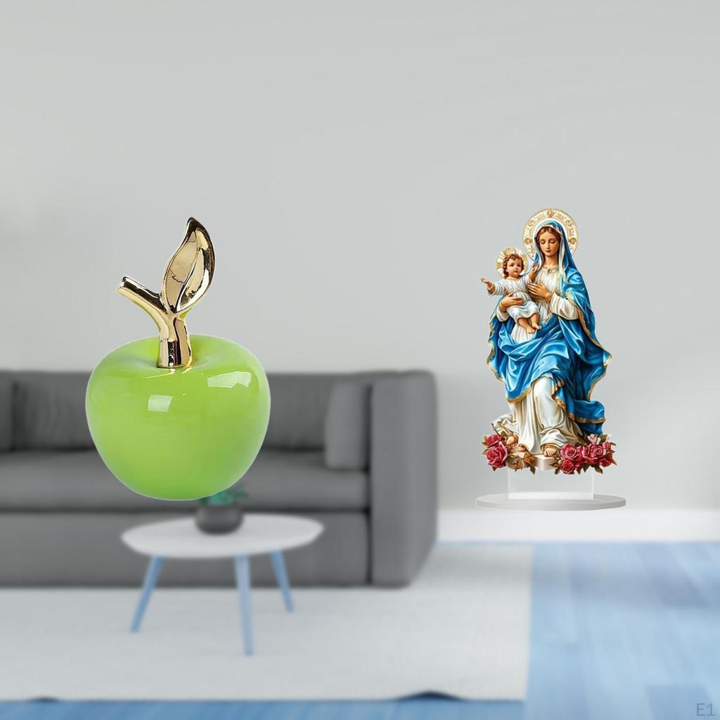 Ceramic Fruit Sculpture And Acrylic Desktop Decor Unique Tabletop Ornament for Home Cafe Study Room