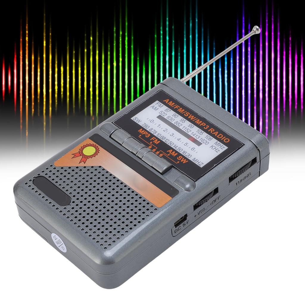 FM MW SW Radio Battery Operated Portable Radio MP3 Player Excellent Reception Sound Seniors Radio with Card Slot for Home Outdoor Use