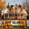 New Halloween Banner Backdrop: Courtyard Party Decoration & Pull Flag Arrangement