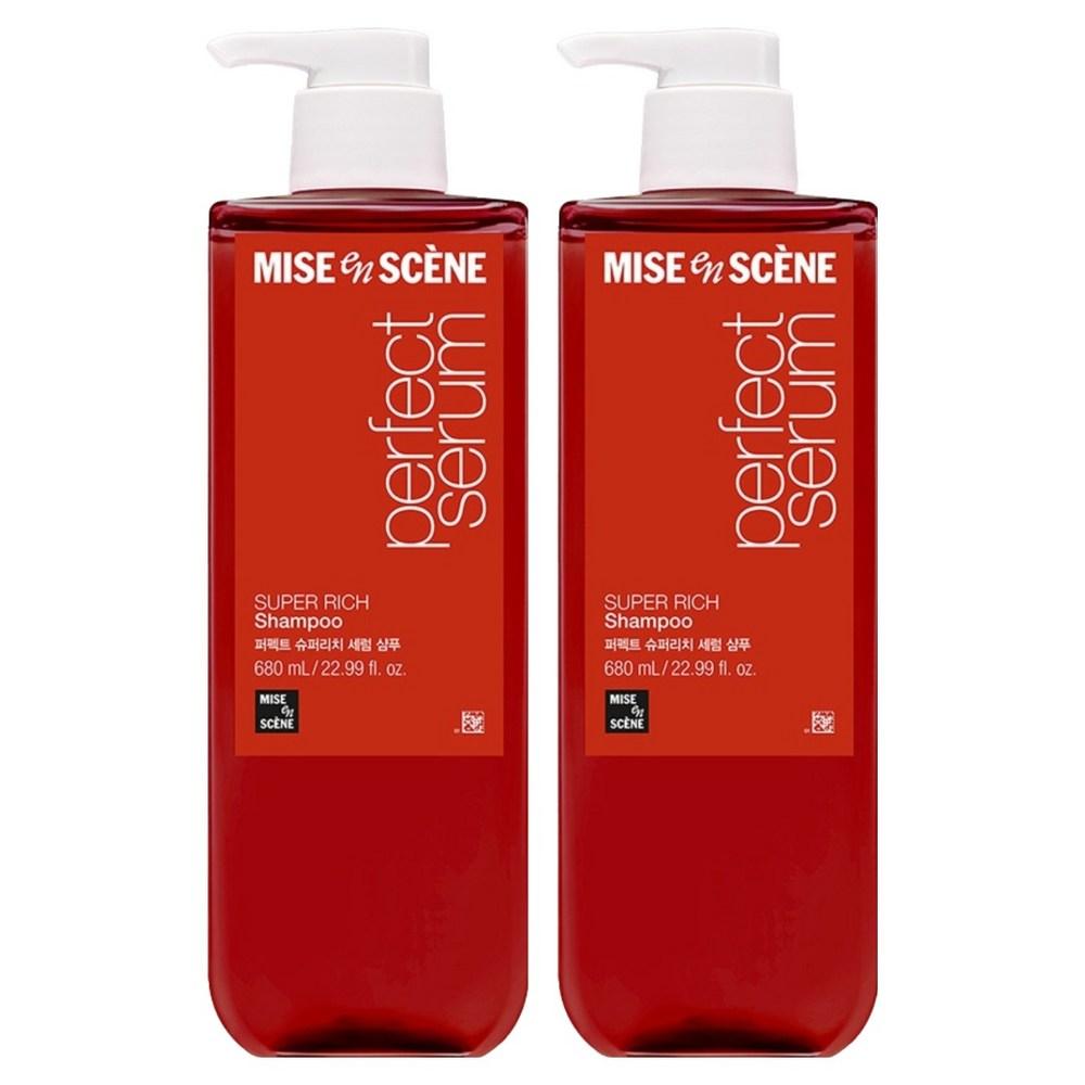Mise-en-scène Perfect Super Rich Serum Extreme Damage Care Shampoo Floral Musk Scent 680ml 2 Pcs