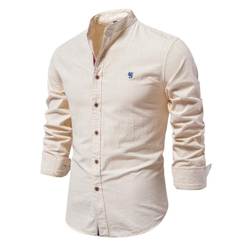 Men's Cotton-Linen Casual Long-Sleeve Shirt - Japanese Style