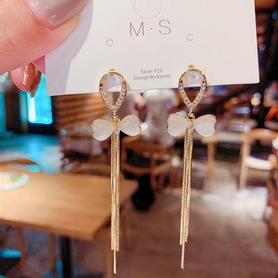 Butterfly Tassel Korean Temperament Stud Earrings Design Ear Jewelry