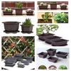 Plastic Bonsai Flowerpot Rectangle Square Vase for Plants Bonsai Pots Tray Outdoor Garden Decor Plants Growing Pots Accessories