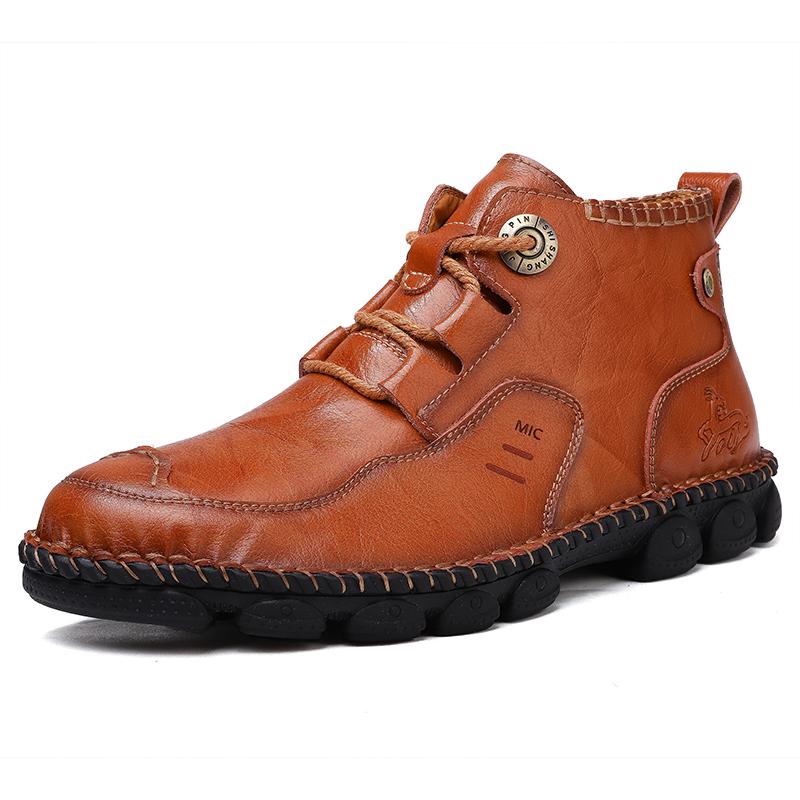 Herren Designer Stiefel Outdoor Sneaker Leder Arbeitsstiefel Übergröße 38-48 Mode Herren Stiefeletten Handgefertigt Herrenstiefel Leicht