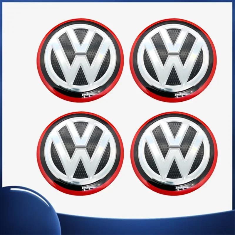 4pcs 56mm Car Wheel Center Sticker for Volkswagen VW GTI ABT Golf 5 6 Polo Passat Tiguan CC Bettle Touran Scirocco Sharan SR32 zf1