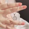 Hollow Out Stars Pendant Necklace For Girl Silver Color Simple Necklace