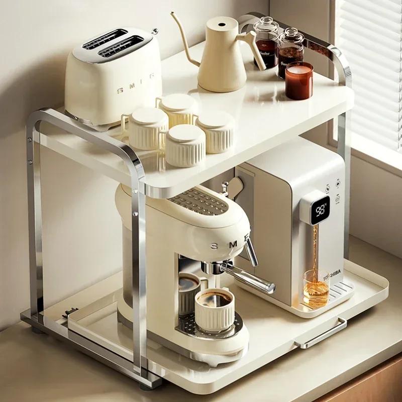 Arbeitsplatten-Mikrowellenregal Ausziebares Küchenregal Reiskocher Elektrogeräte Aufbewahrungsregale 2 Ebenen Ofenregal