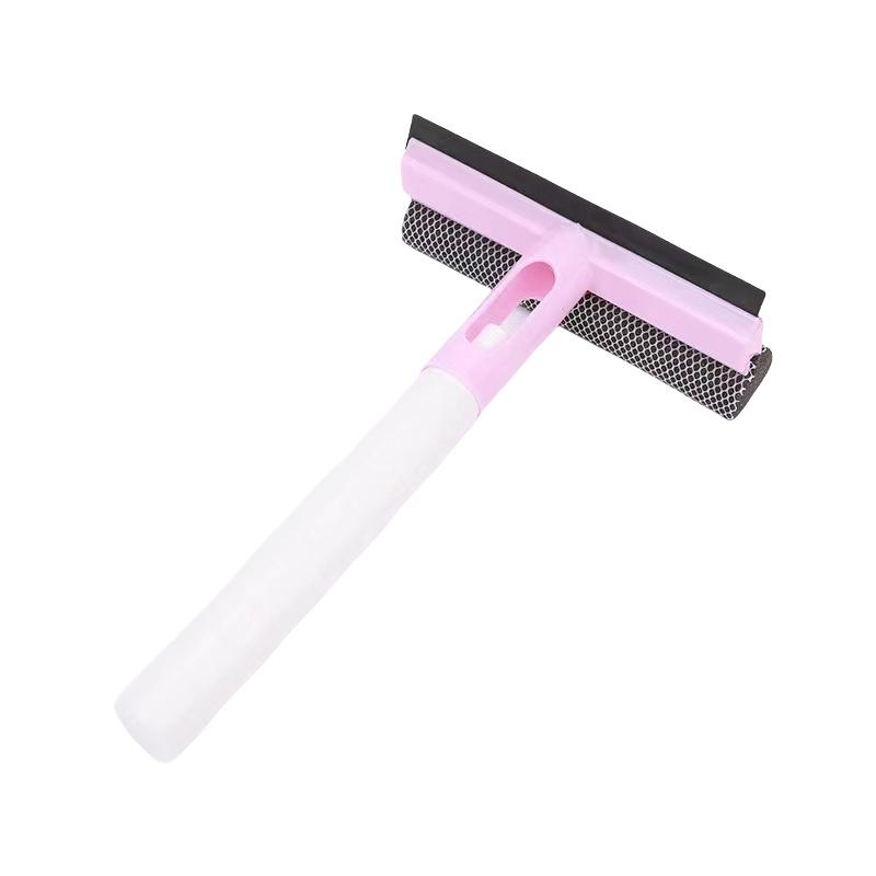 

1 шт. 3 в 1 щетка для мытья окон стеклоочиститель для зеркала в ванной комнате с распылителем двухсторонний очиститель окон скребок стеклоочиститель розовый