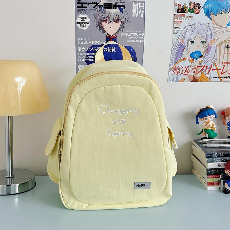 School Bag New Fresh and Sweet Candy Color Backpack Junior High School Students Light Travel Large Capacity Backpack