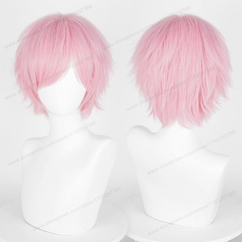 Anime 30cm Short Straight Cosplay Wig Black White Green Brown Purple Blue Gray Red Gold Man Women Heat Resistant Synthetic Hair
