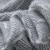 Seven-Gauge Pure Cashmere Round Neck Contrast Color Loose Sweater