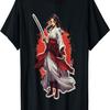 Samurai Girl Vintage Retro Sakura Cherry Blossom T-Shirt(242)