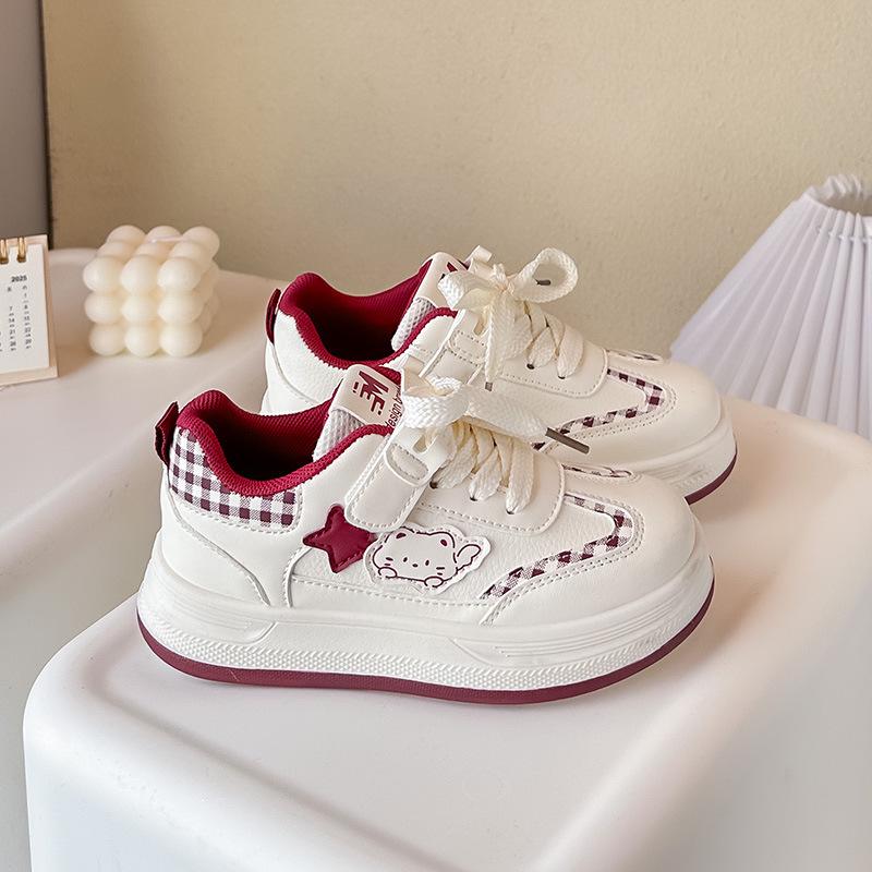 Korean Style Women's White Thick-Soled Shoes - 2026 Trendy Lightweight Sportswear