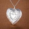 Silver-Plated Heart-Shaped Photo Frame Necklace with European and American Design