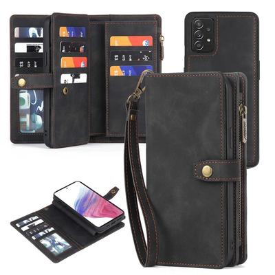Abnehmbare magnetische Ledertasche für Samsung Galaxy A73 A71 A54 A53 A52 A51 A34 A33 A32 A13 A12 Reißverschluss-Geldbörse Kartenhalter-Abdeckung