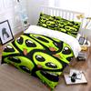Green Alien Faces Pattern. Bedding Sets Duvet Cover Sets Duvet Covers Pillowcases(1 * Duvet Cover 2 * Pillowcases, Without Duvet Insert)
