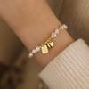 Natural Freshwater Pearl Bracelet with Heart Charm - Elegant, Versatile, 2024 Trend Jewelry for Women
