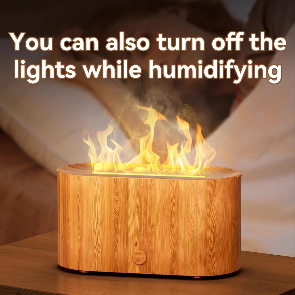 Simulated Seven-color Gradient Creative Home Ultrasonic Aromatherapy Machine Minimalist Flame Humidifier Type-C