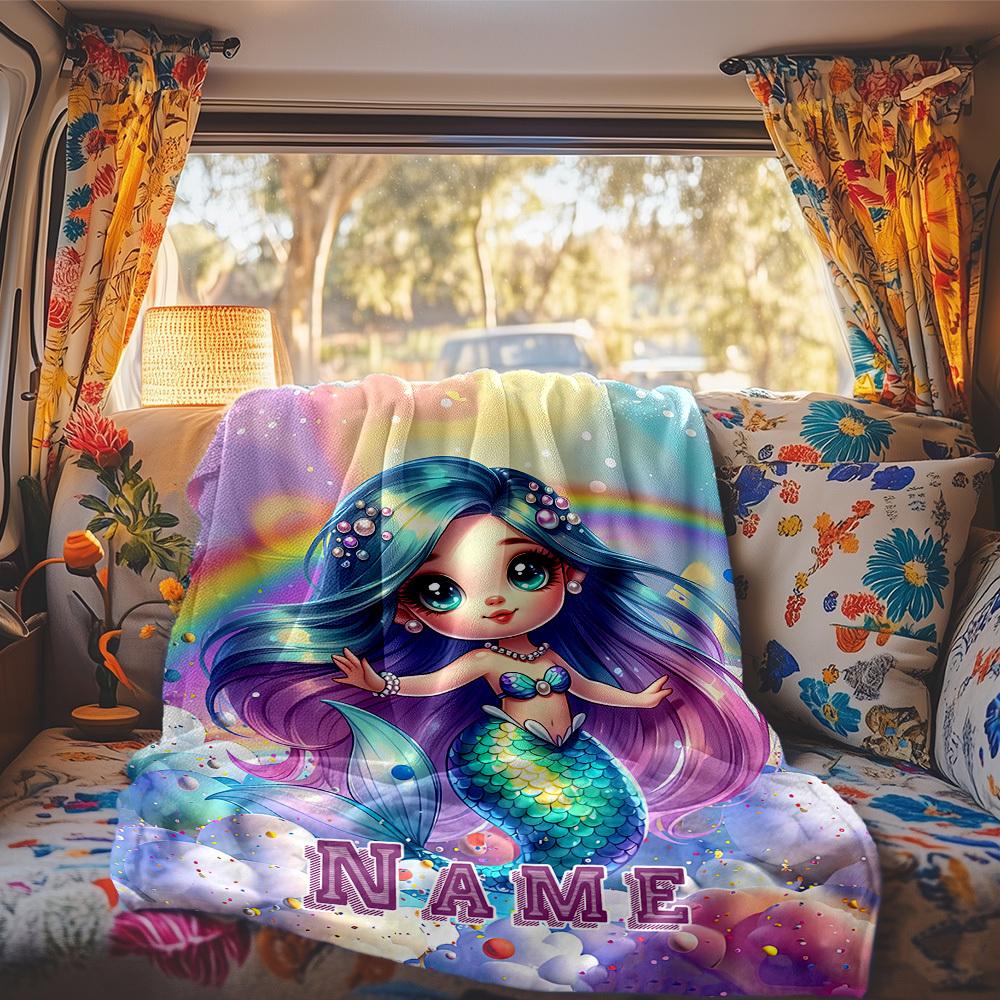 Rainbow Mermaid Rv Blanket Soft Cozy Lightweight For Travel Camping Picnic Sofa Rv Bed Living Room Gift For Friends And Familyt7