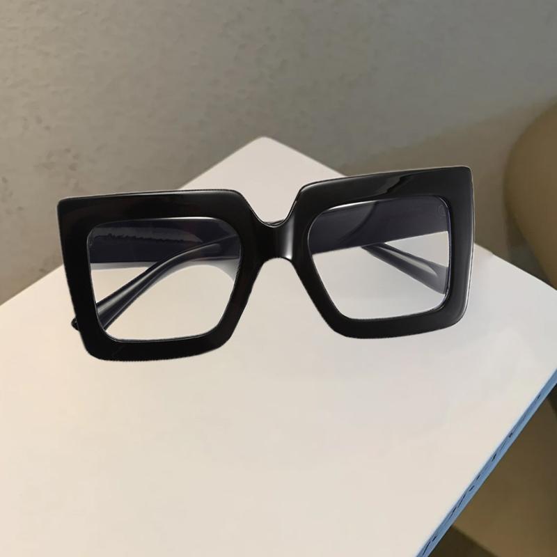 Non-polarized Unisex Plastic Square Frame Glasses Men Fashio Small Frame Hip Hop Glasses