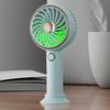 Tragbarer Mini-Ventilator mit 3 Geschwindigkeiten, verstellbar, buntes LED-Licht, wiederaufladbar, stumm, Handheld-Desktop-Lüfter, Sommer, Zuhause, Outdoor, Reisezubehör