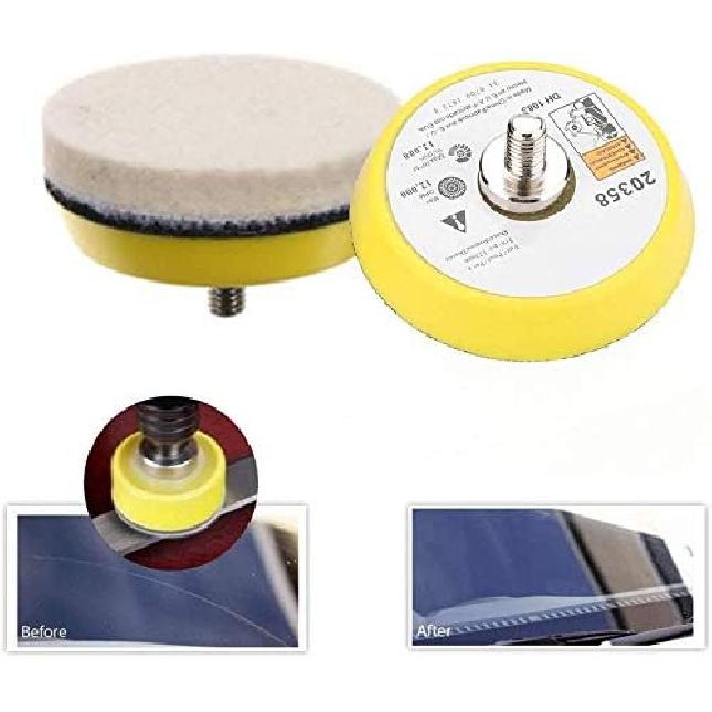 GOTOTOP Glass Polishing Kit, Scratch Removal Cerium Oxide Polishing Powder Felt Polishing Wheel Set for Windscreen and Glass