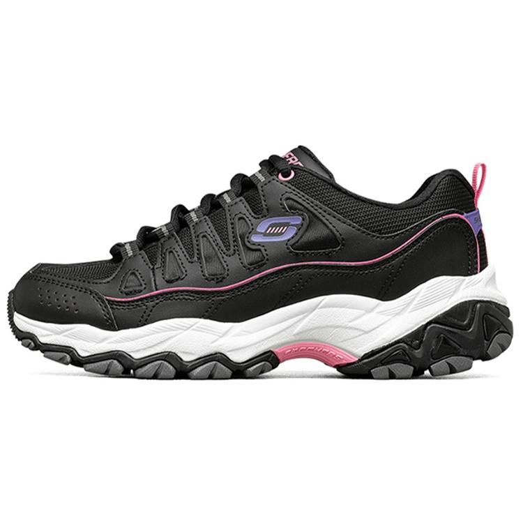 (WMNS) Skechers DLites Shoes Black Purple White Women s 66666315-BLK EU 35