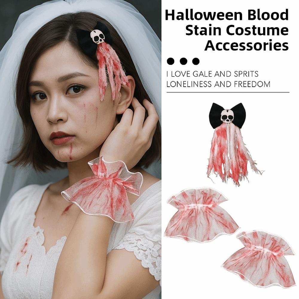 Rose Halloween Bridal Headwear Bloodstain Skeleton Hand Rose Hairpin  Cosplay Prop