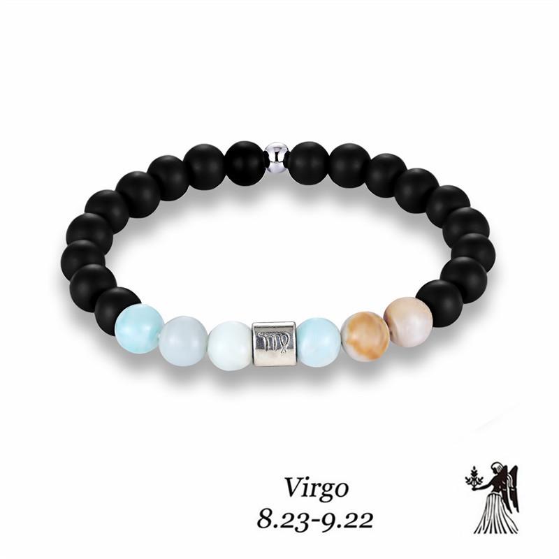 12 Constellation Bracelets, Energy Stone Frosted Stone Bracelets, Personalized Trend Yoga Bracelets.