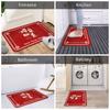Lucky New Year Red Horse Pattern Design Front Door Mat Anti-Slip Outdoor Quick Dry  Doormat Living Room  Entrance Rug Carpet