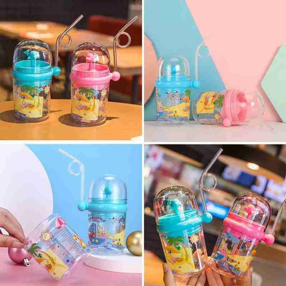 Kettle Plastic Cartoon Outdoor Mugs Straw Cups Baby Feeding Cups Water Spray Cup Water Bottles