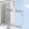 Household Windproof Drying Rack Folding Laundry Hanger Stainless Steel Clothespin  Balcony