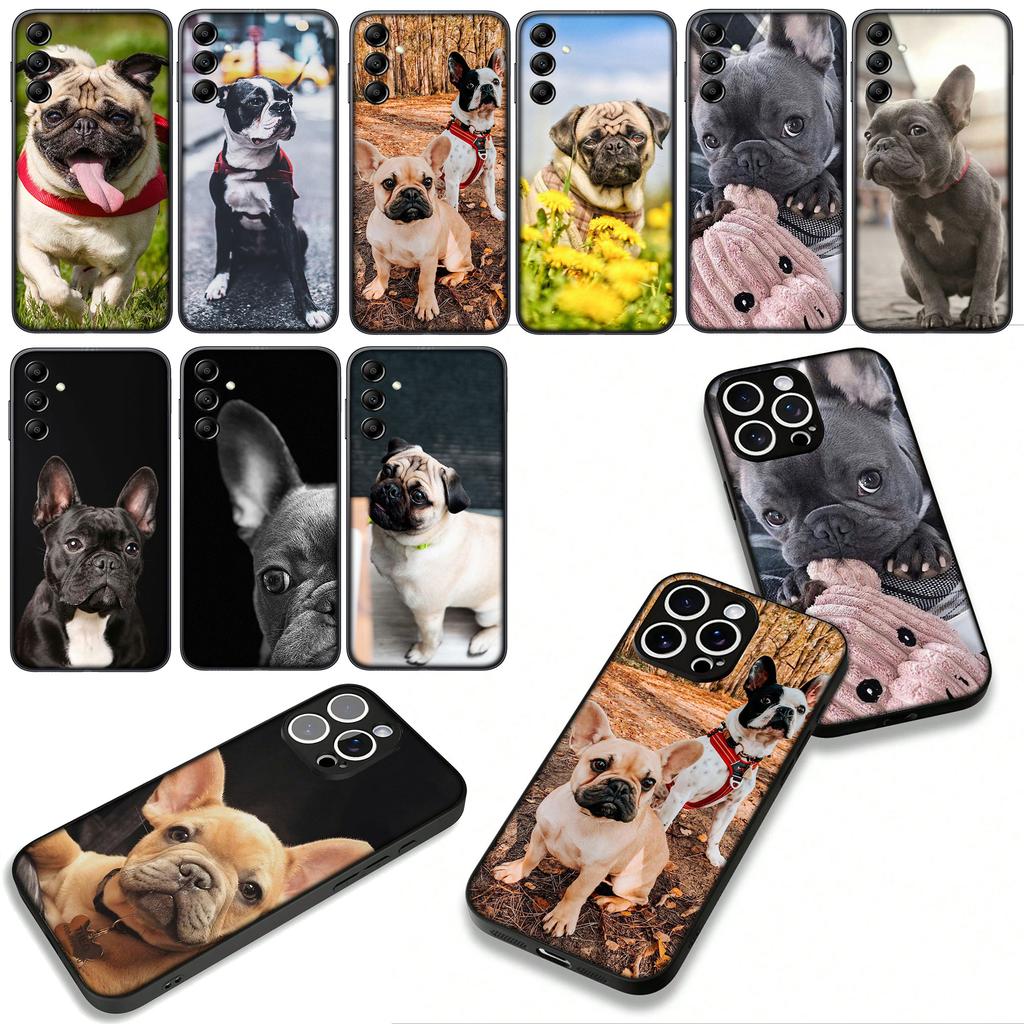 Für Motorola Moto G04 G13 G14 G22 G23 G20 G32 G34 G35 G64 G82 G84 G53 G60 G72 E14 E15 E13 Handyhülle Haustier Frankreich Hund Bulldogge