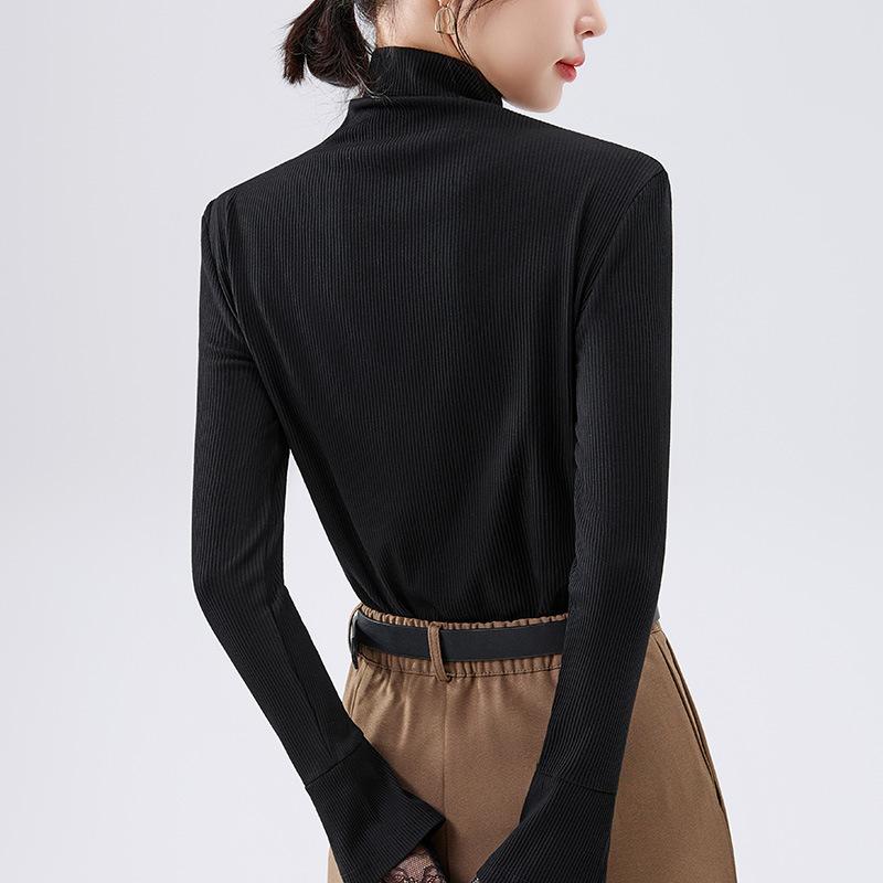 High-neck Base Shirt for Women New Women Lace Fashionable Shirt Temperament with Flap Sleeve Top