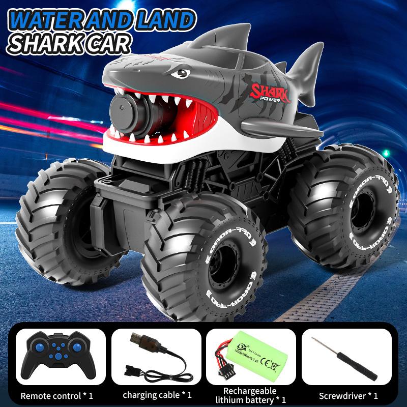 RC Stunt Car Amphibious 2.4G Water Gun Car 10M Long Range Automatic Water Absorption Remote Control Tank Toys Christmas Gifts