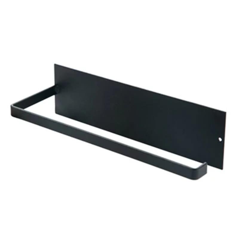 Punching Roll Paper Holder Kitchen Tissue Holder Cling Film Storage Holder self-adhesive Seamless Wall Mounted Storage Rack Black