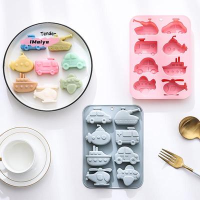 8/12 Cavity Silicone Molds Transportation Theme - Car Airplane Ship Shaped Candy Chocolate Baking Mold Kitchen Accessories