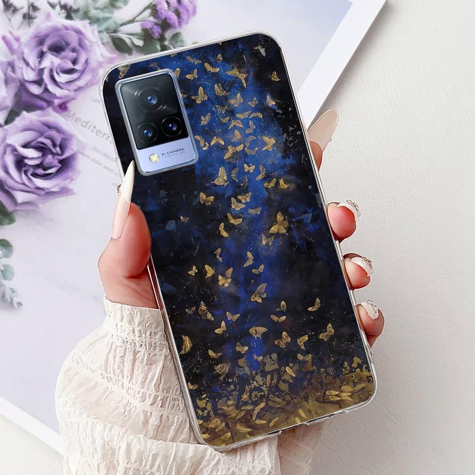 For Vivo V21e Case V2061 Cute Cat Lion Painted Cover Soft Silicone Phone Cases For Vivo V21 V2066 V2108 V 21 VivoV21 E 4G Fundas
