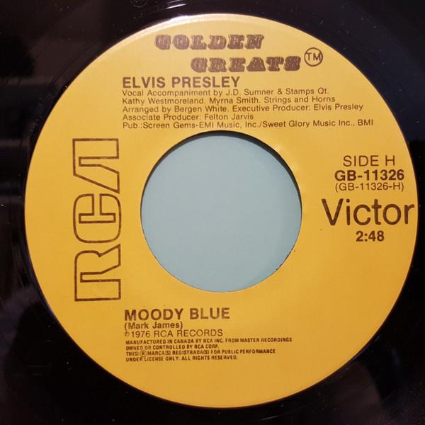 7-дюймовая пластинка ELVIS PRESLEY  Moody Blue GB11326 RCA  Канада Рок Б/у