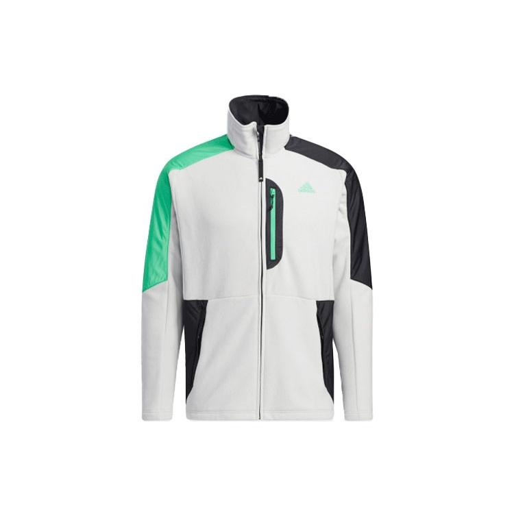 Men s adidas Snw Mid Fleece Logo Printing Contrasting Colors Sports Jacket White H13808 L