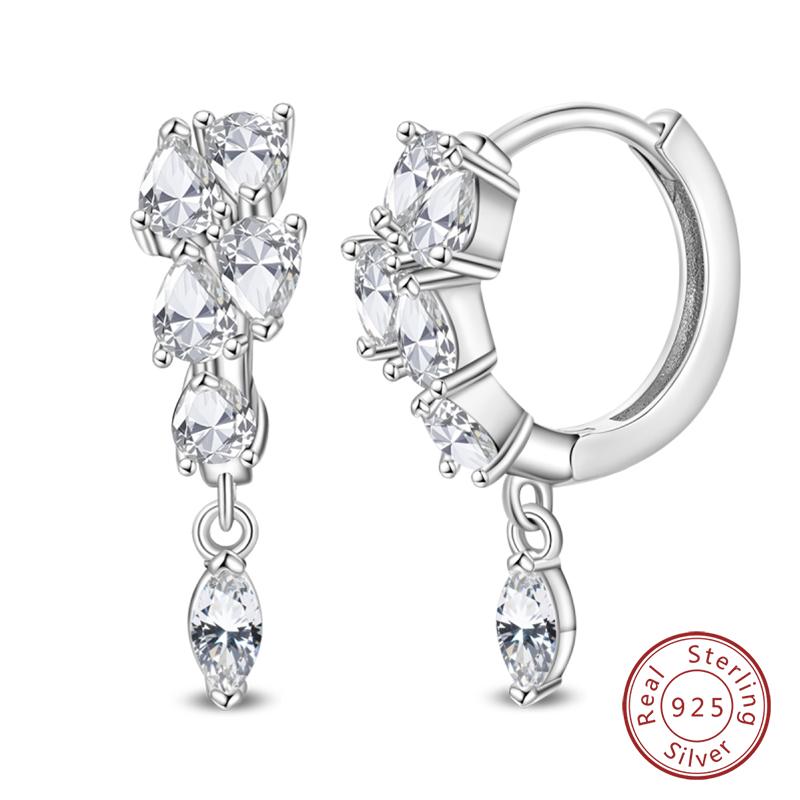 Inlaid Zircon Earrings 925 Silver Minimalist Butterfly Dragonfly Cute Claw Hoop Earrings Women Exquisite Party Jewelry
