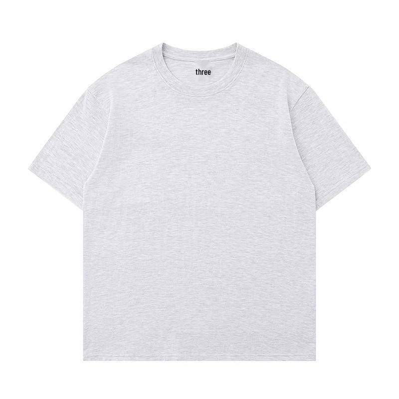 500g Combed Cotton Unisex Solid Color Short Sleeve T-Shirt
