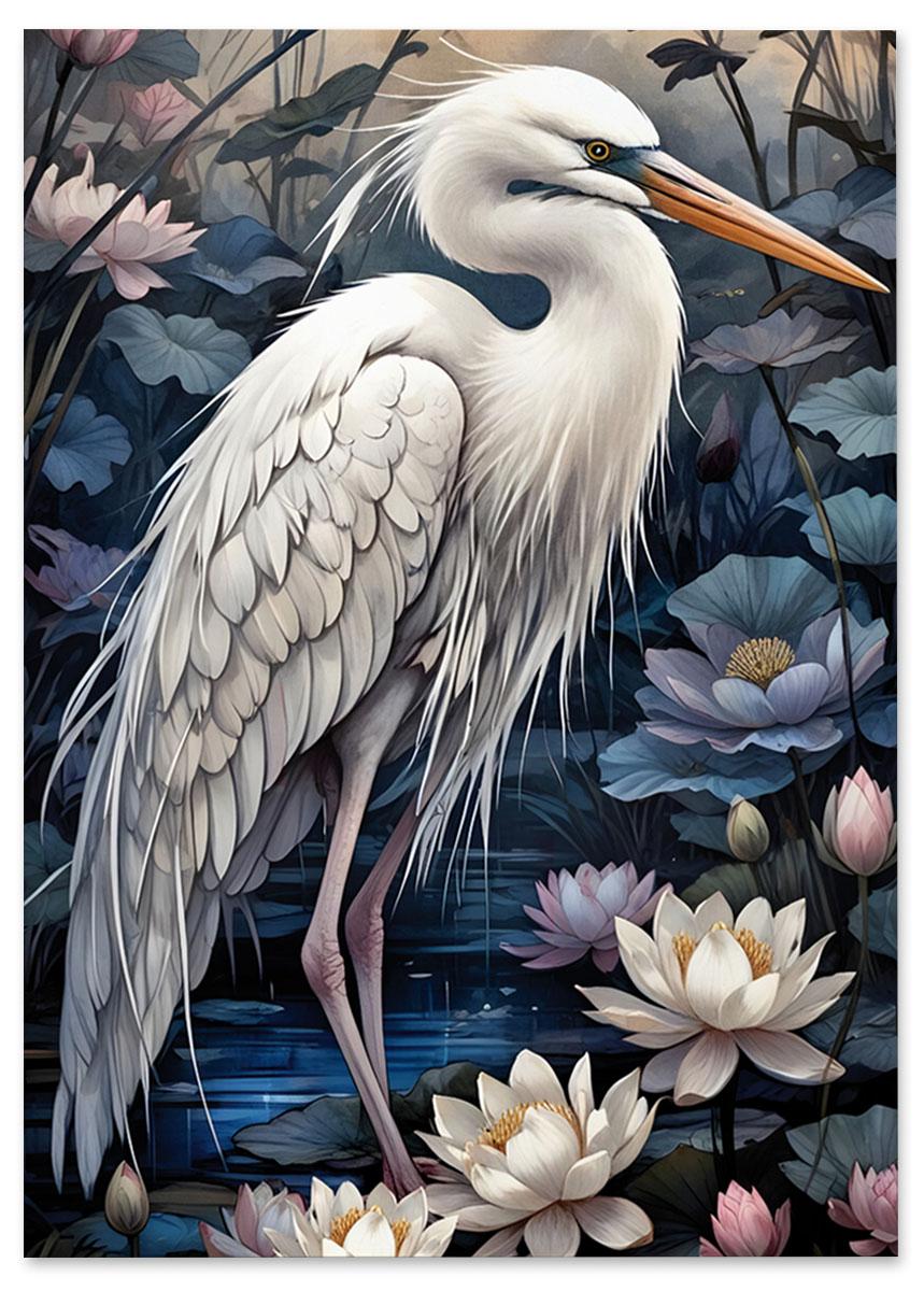 

Plakat obrazy ptak w kwiatach 30x40 cm