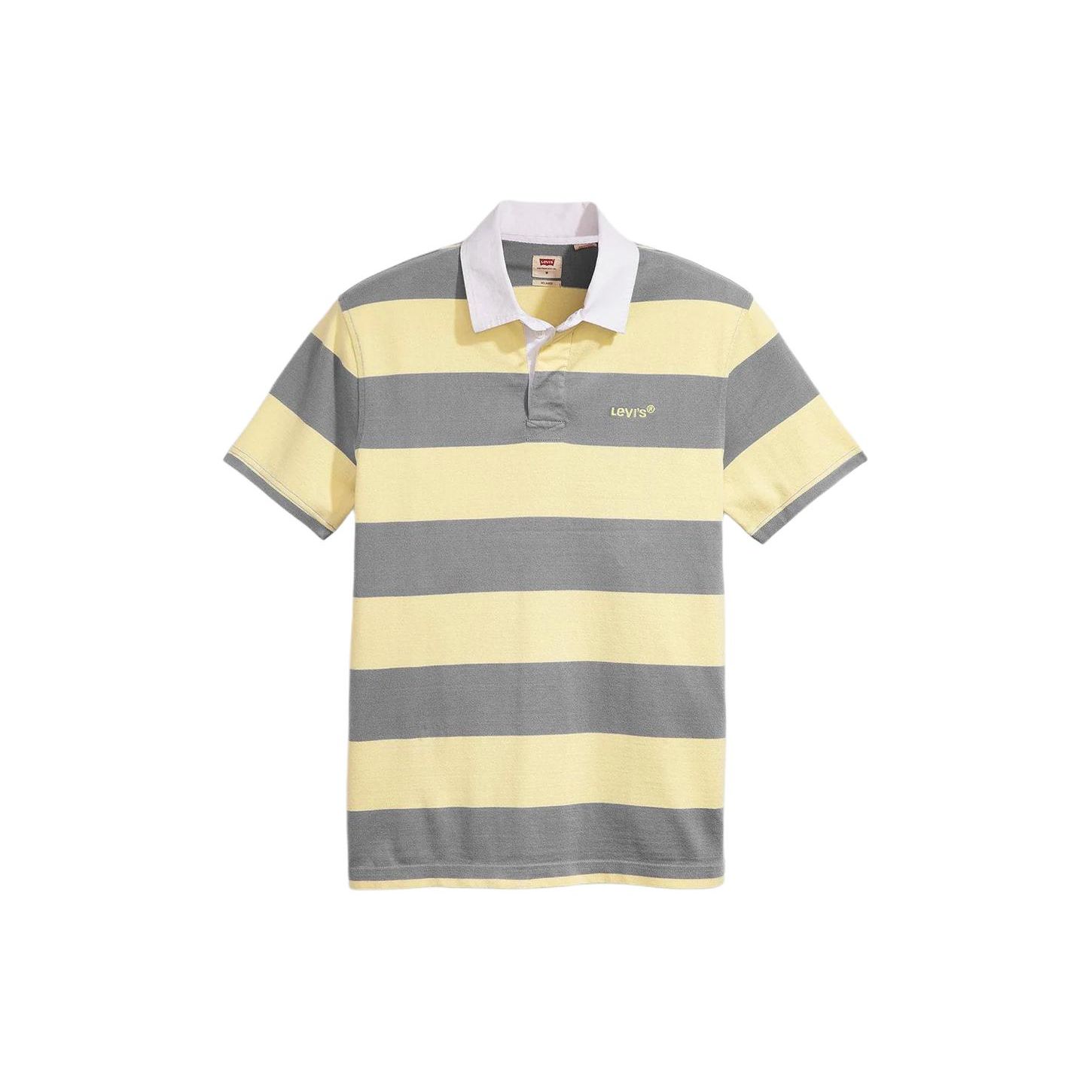 

Мужская рубашка поло Levis с коротким рукавом, в полоску, с цветовыми блоками и принтом букв, желтая A5798-0002 S