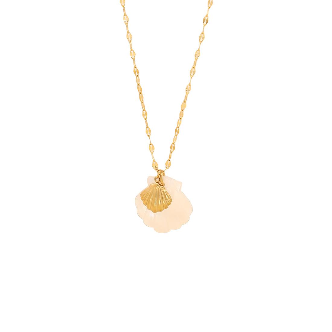 

Natural Shell Starfish Turtle Pendant Stainless Steel Necklace Western Style New Jewelry