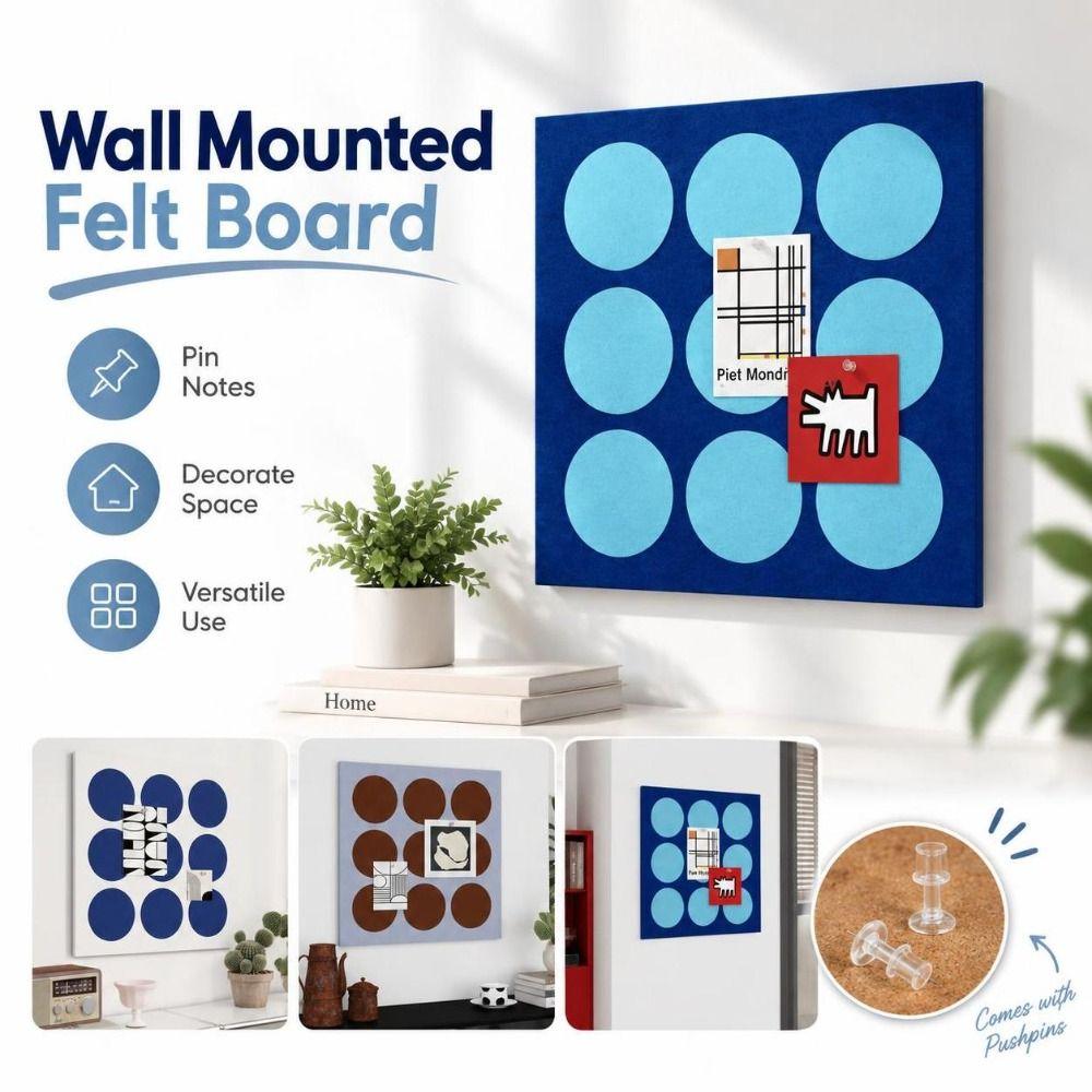 30/40cm Wall Mounted Felt Board Self Adhesive Felt Wall Panel Bedroom Decoration