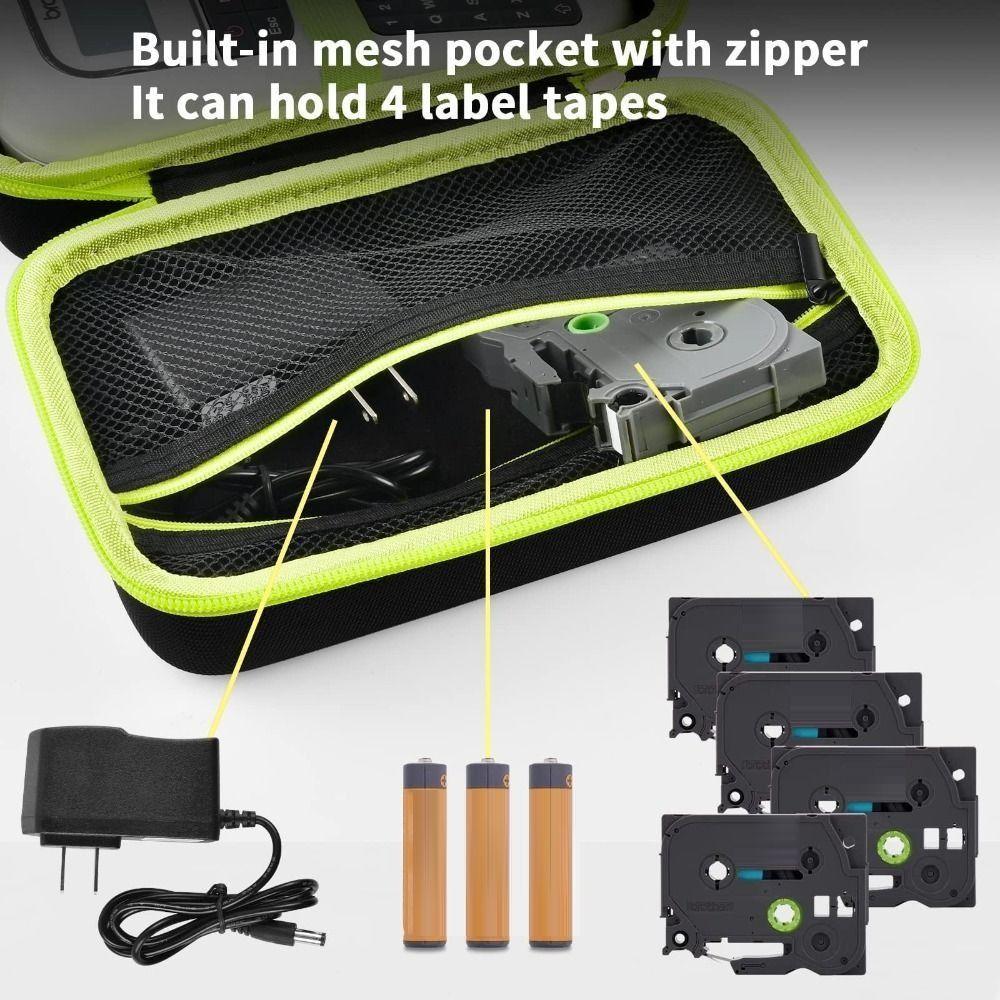 Portable Label Maker Storage Bag EVA Large Capacity Holder Sturdy for Brother P-Touch PTH110BP/ PTH110/ PTH111/ PTE110